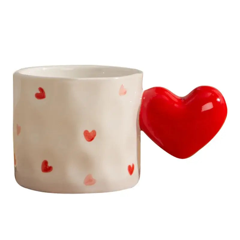 White Heart Ceramic Mug