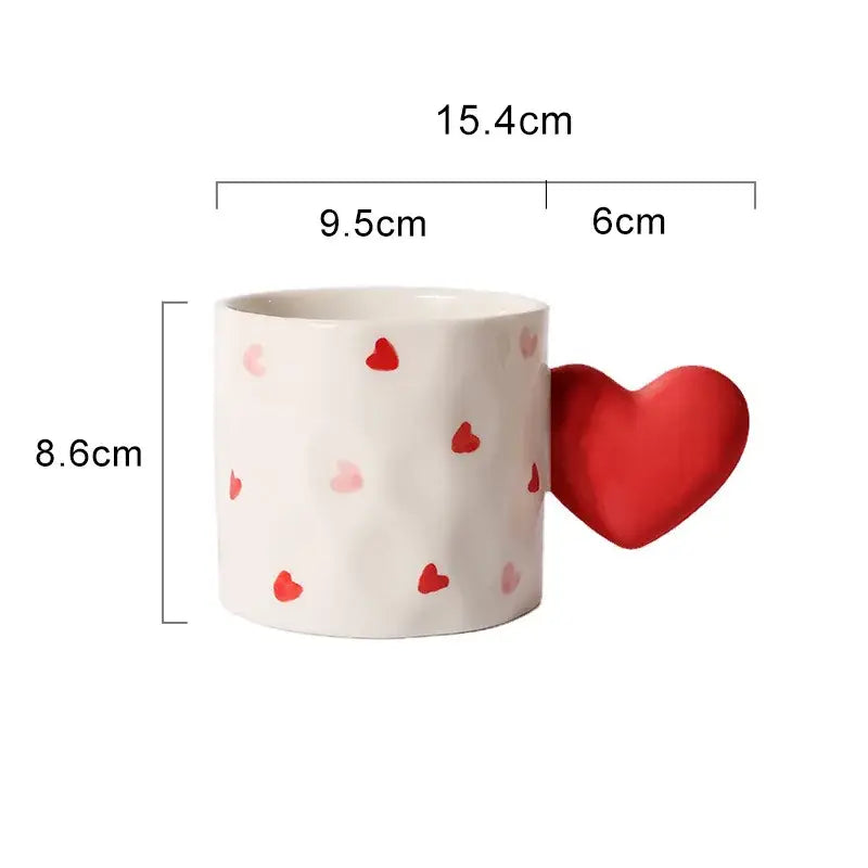 White Heart Ceramic Mug