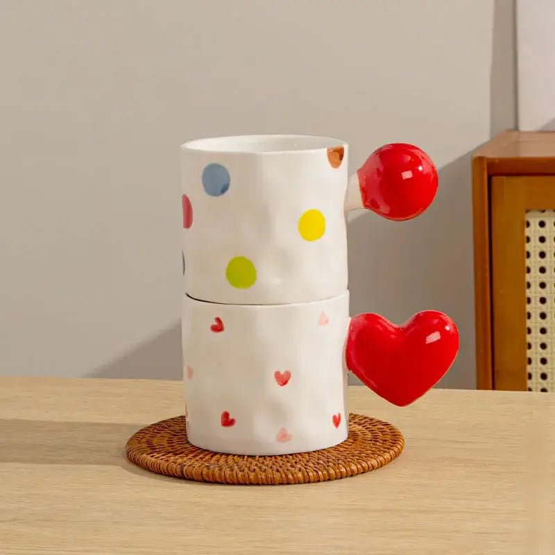 White Heart Ceramic Mug