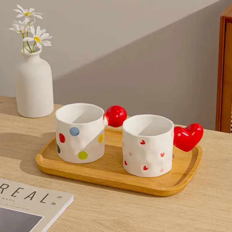 White Heart Ceramic Mug