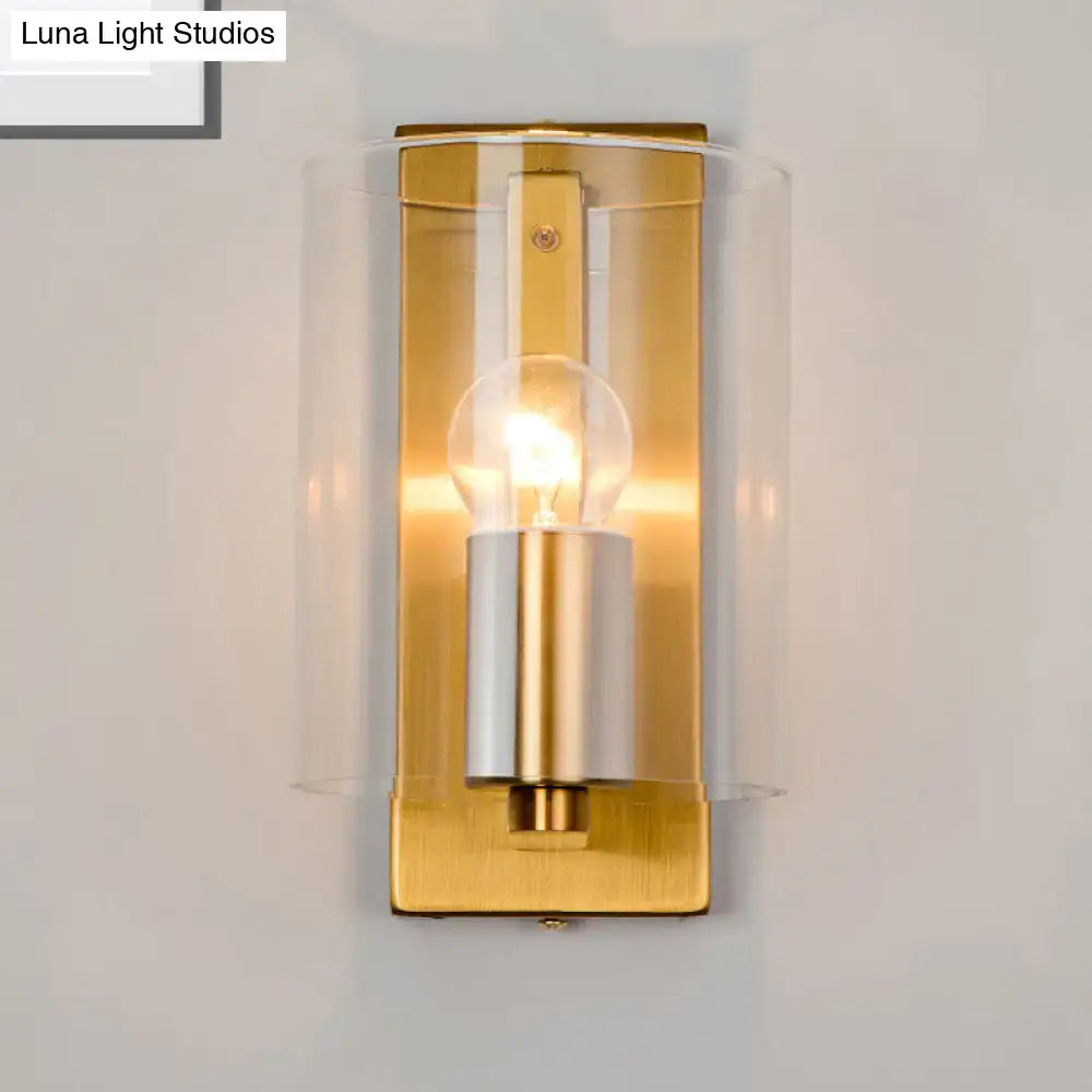 Brass Clear Glass Sconce