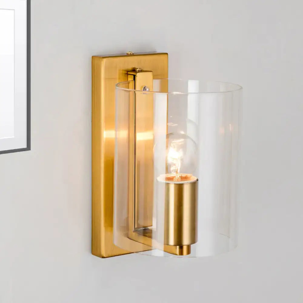Brass Clear Glass Sconce