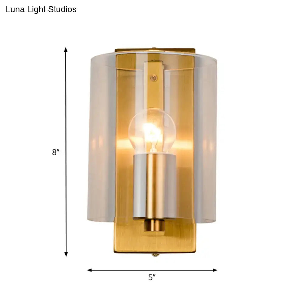 Brass Clear Glass Sconce