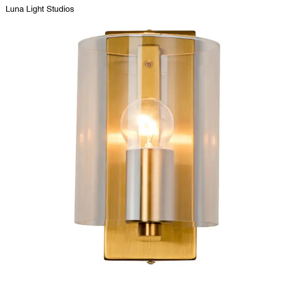 Brass Clear Glass Sconce