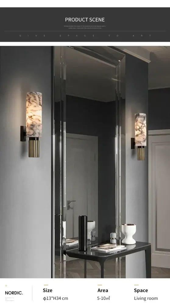 Brass Alabaster Wall Lamp