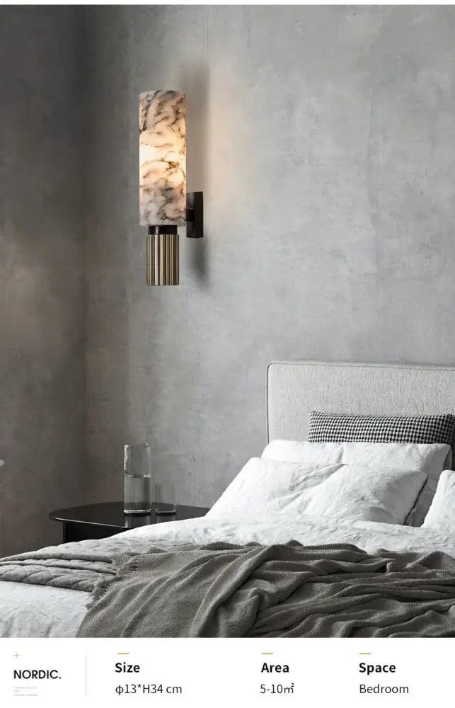 Brass Alabaster Wall Lamp