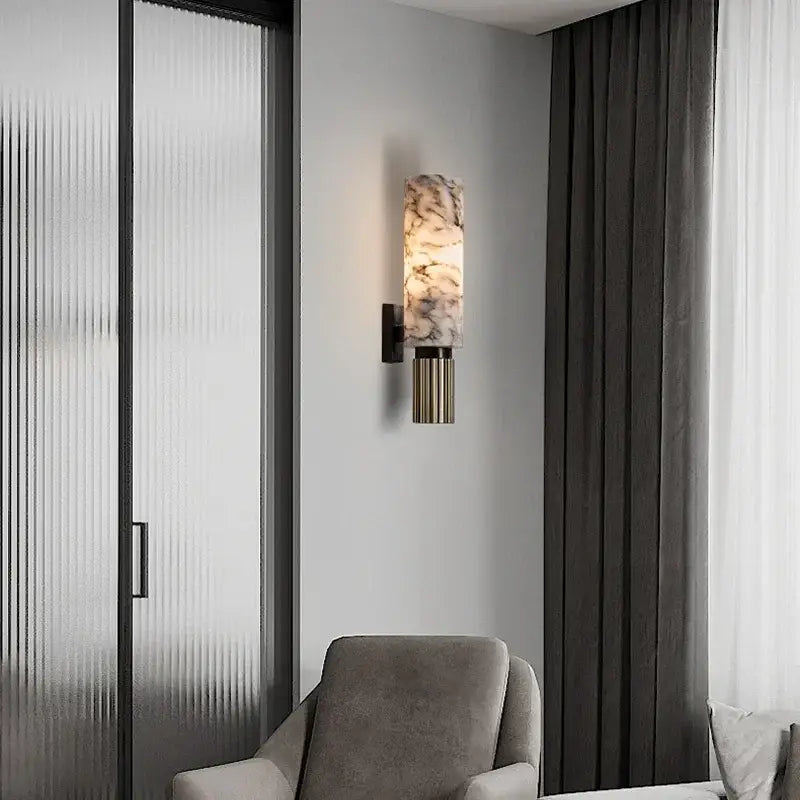 Brass Alabaster Wall Lamp