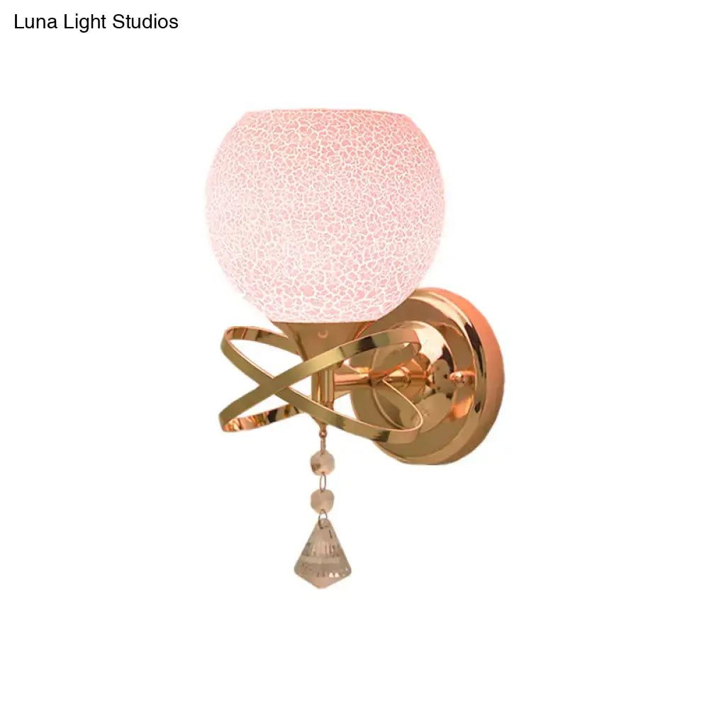 Gold Pink Glass Wall Lamp