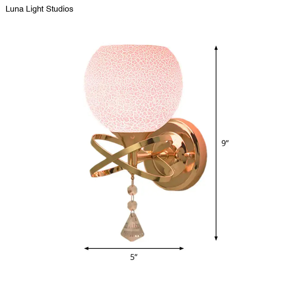Gold Pink Glass Wall Lamp
