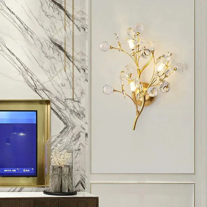 Gold Crystal Branch Sconce