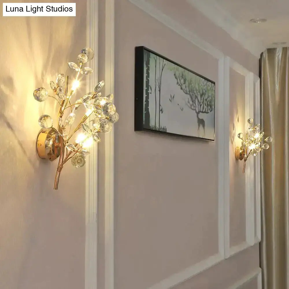 Gold Crystal Branch Sconce