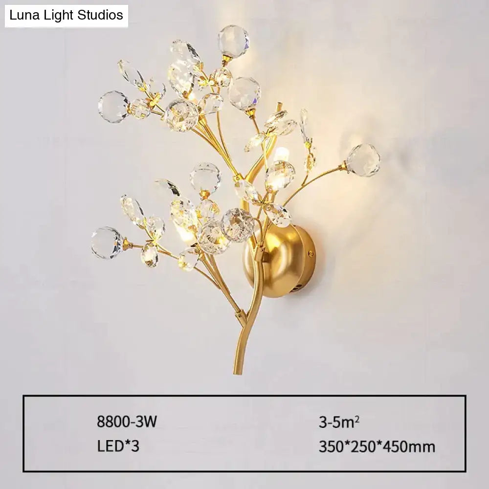 Gold Crystal Branch Sconce