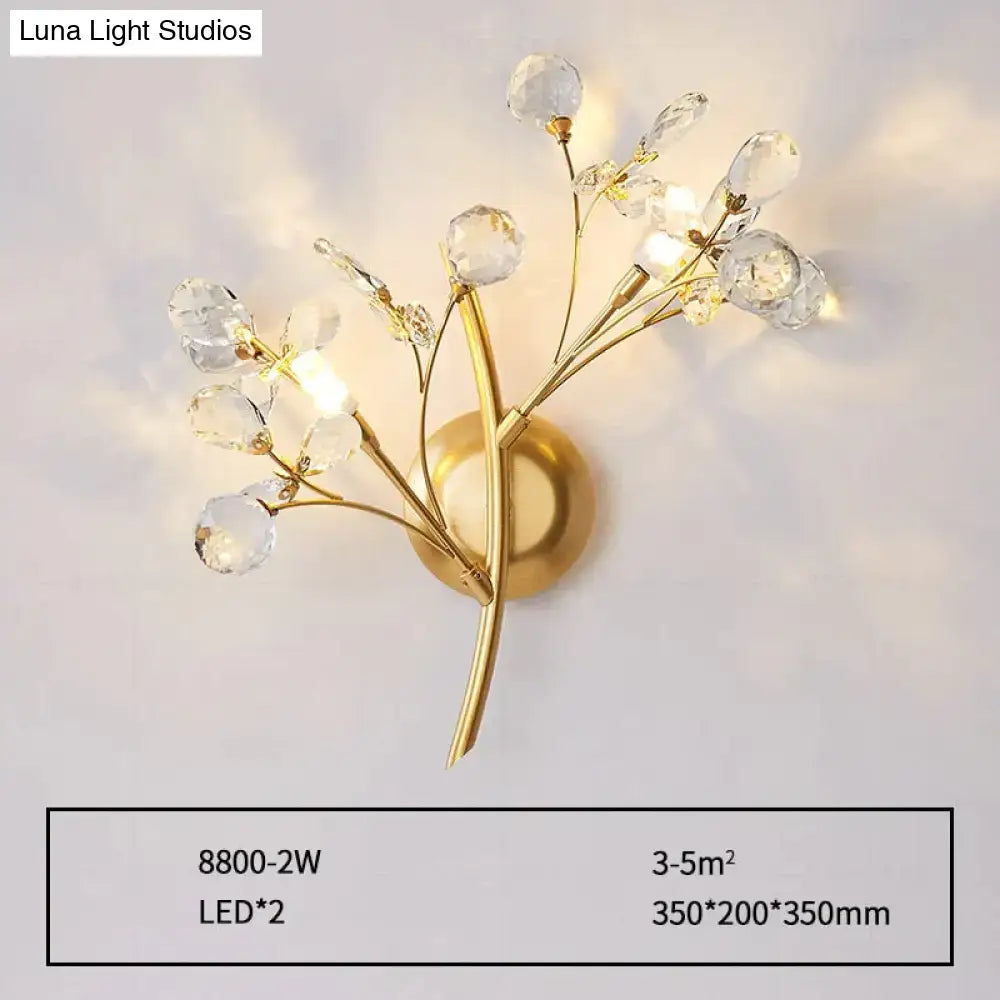 Gold Crystal Branch Sconce
