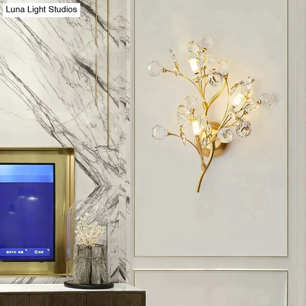 Gold Crystal Branch Sconce