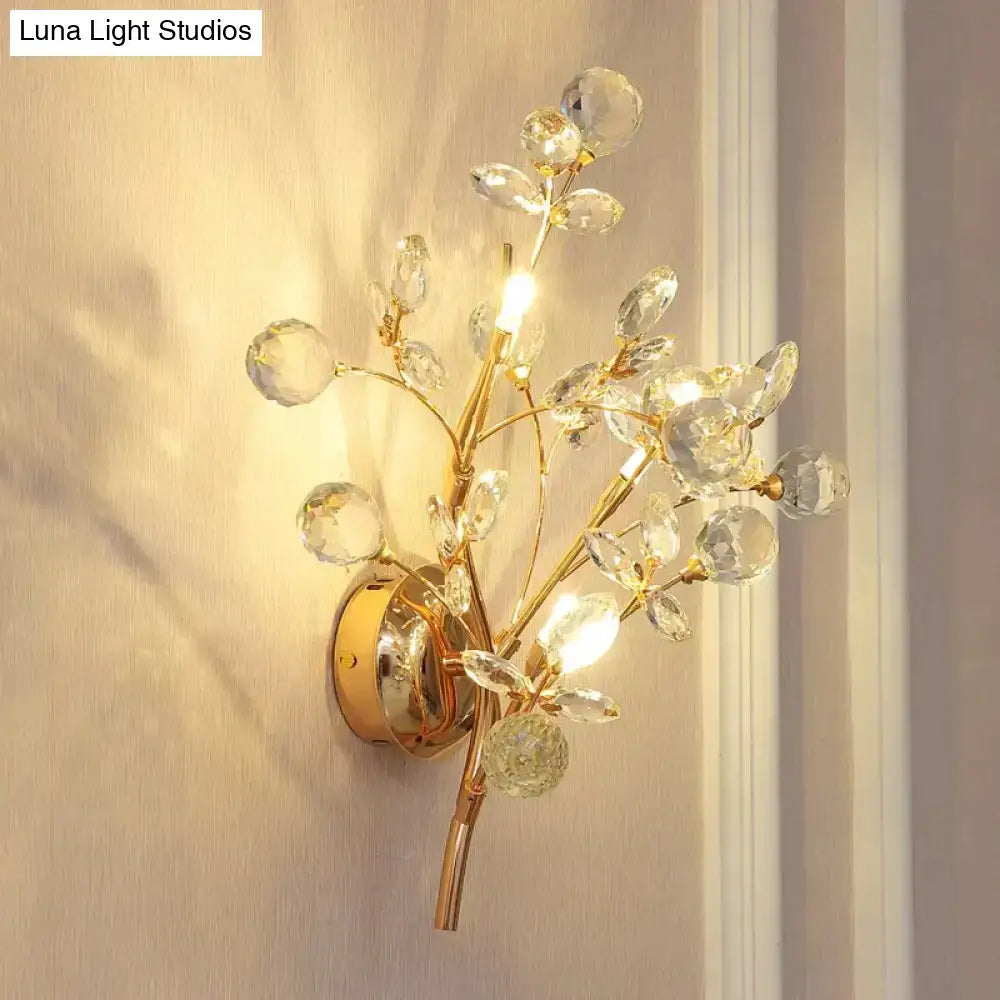 Gold Crystal Branch Sconce