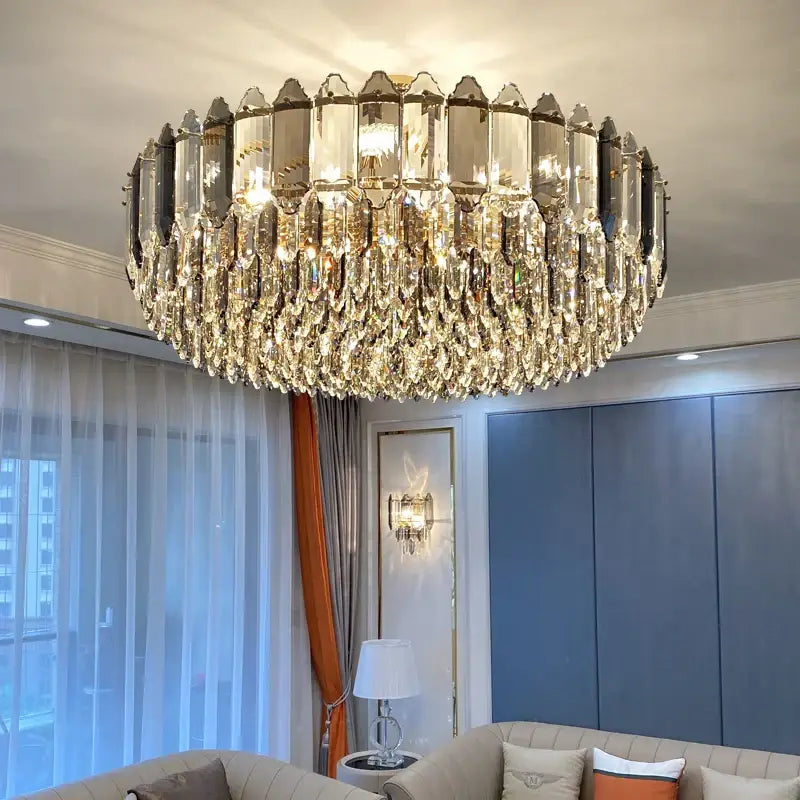 Silver Brass Crystal Chandelier