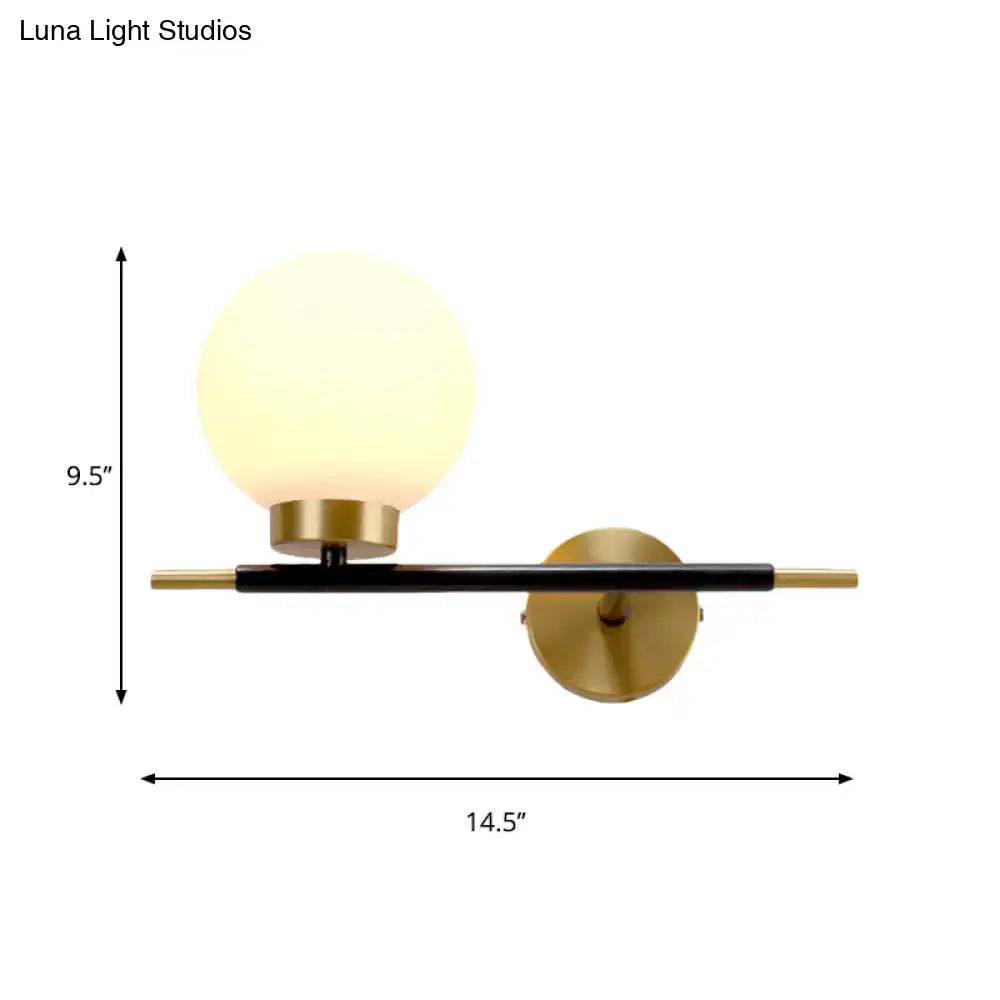 White Brass Sphere Sconce