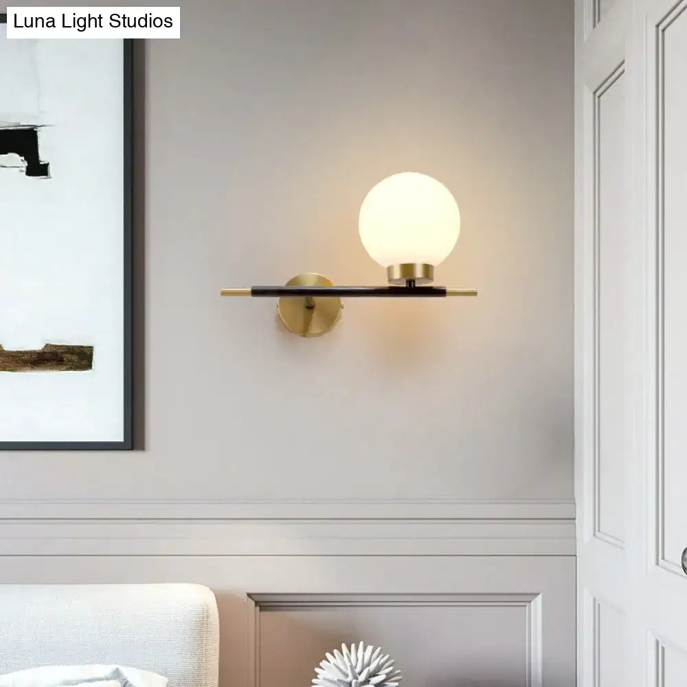 White Brass Sphere Sconce