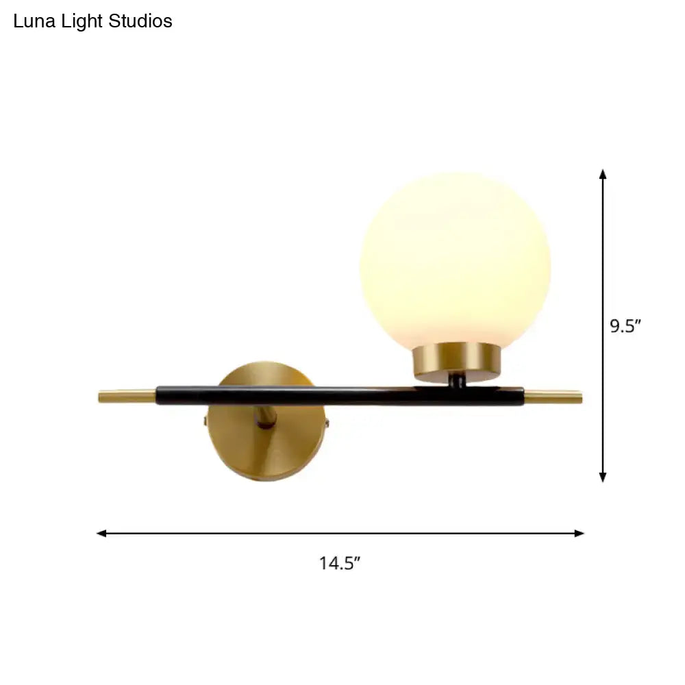 White Brass Sphere Sconce