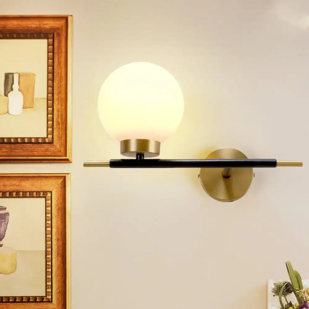 White Brass Sphere Sconce