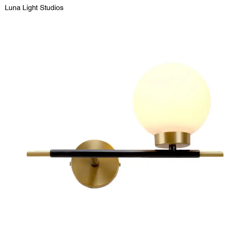 White Brass Sphere Sconce