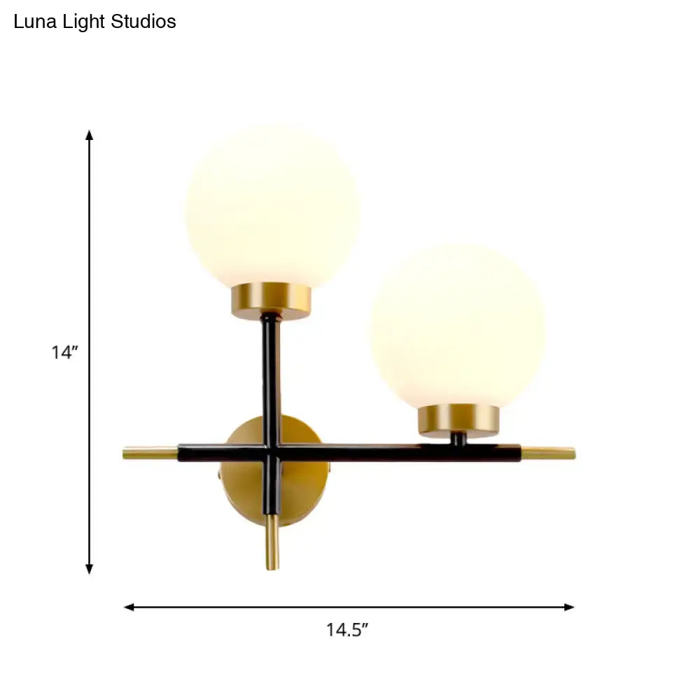 White Brass Sphere Sconce