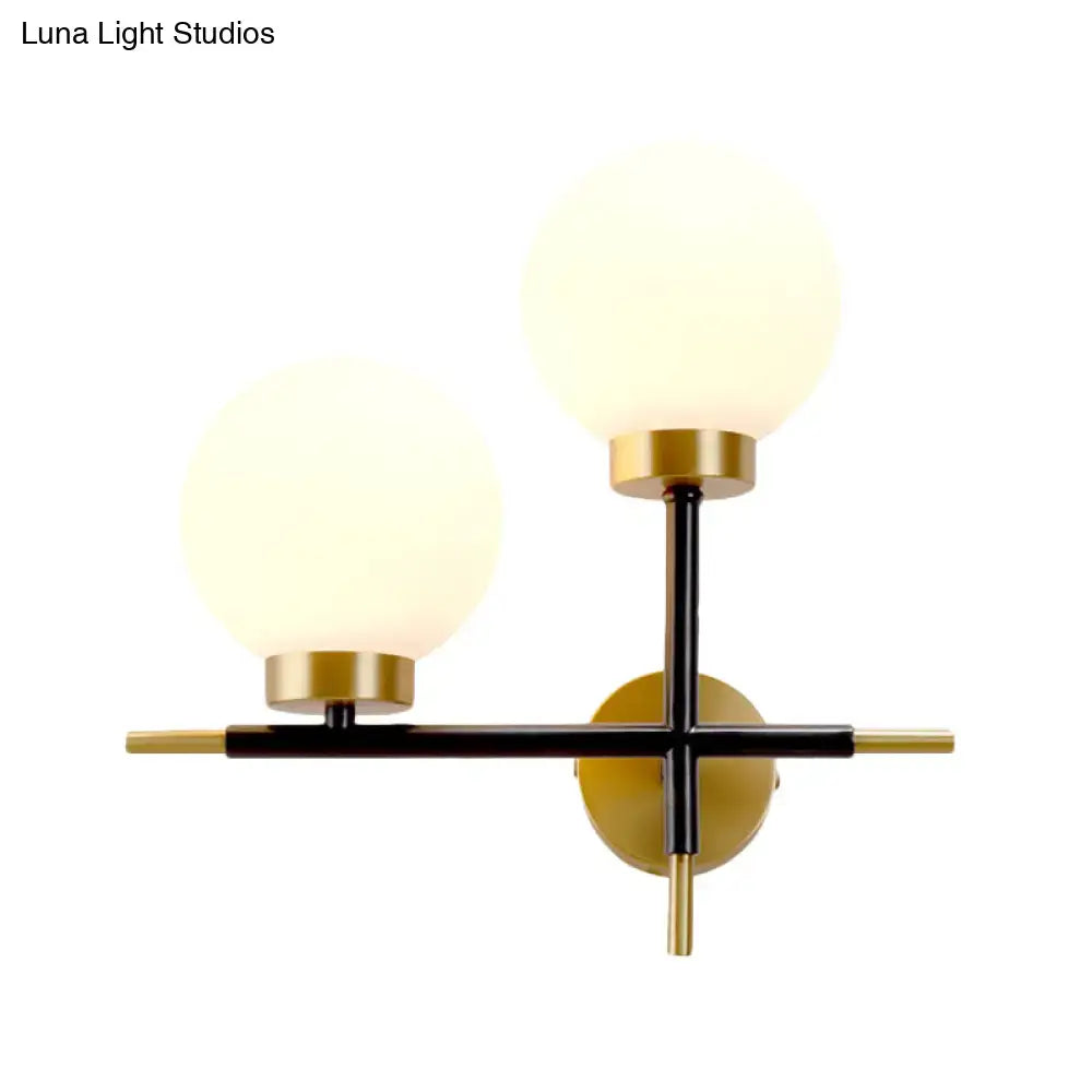 White Brass Sphere Sconce