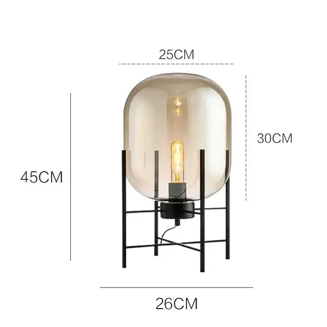 Amber Glass Ball Floor Lamp