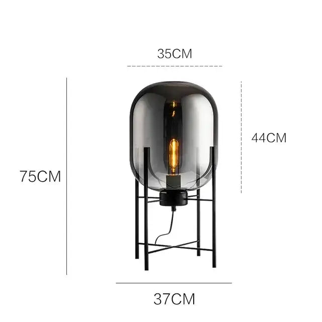 Amber Glass Ball Floor Lamp