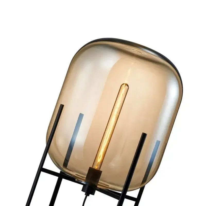 Amber Glass Ball Floor Lamp