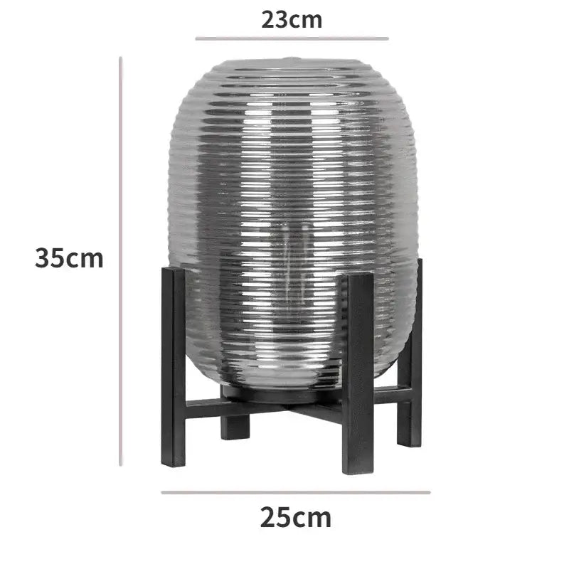 Amber Glass Ball Floor Lamp