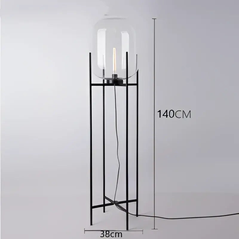 Amber Glass Ball Floor Lamp