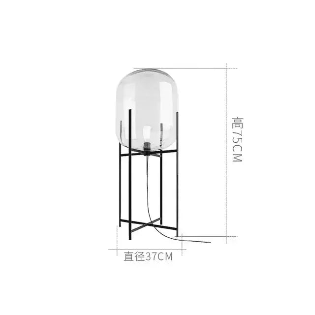 Amber Glass Ball Floor Lamp