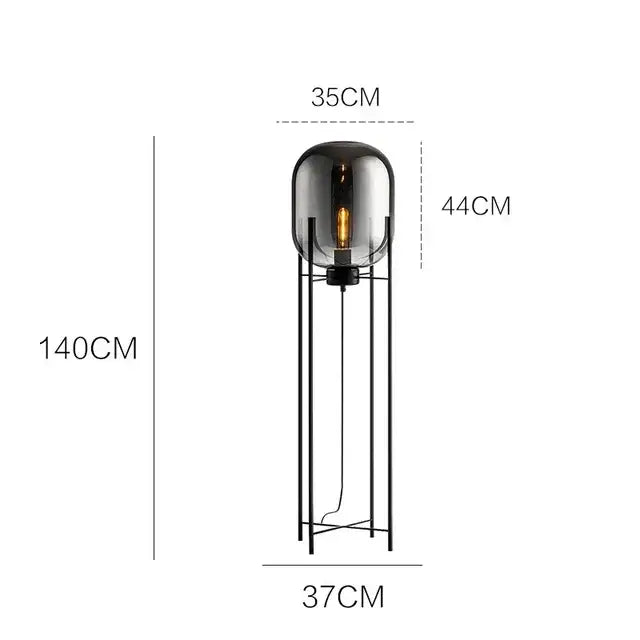 Amber Glass Ball Floor Lamp