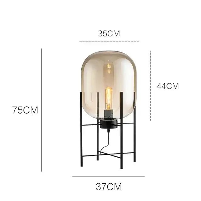 Amber Glass Ball Floor Lamp