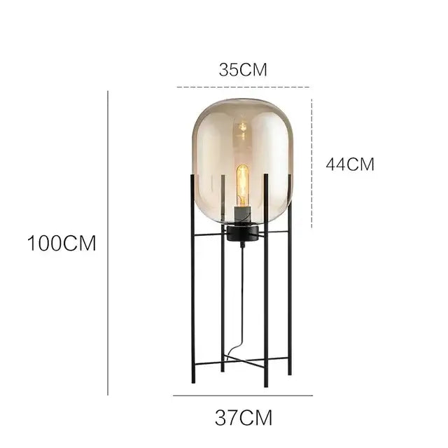 Amber Glass Ball Floor Lamp