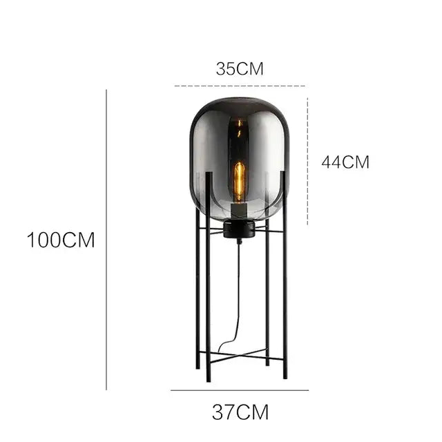 Amber Glass Ball Floor Lamp