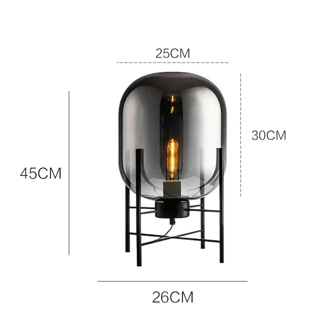 Amber Glass Ball Floor Lamp