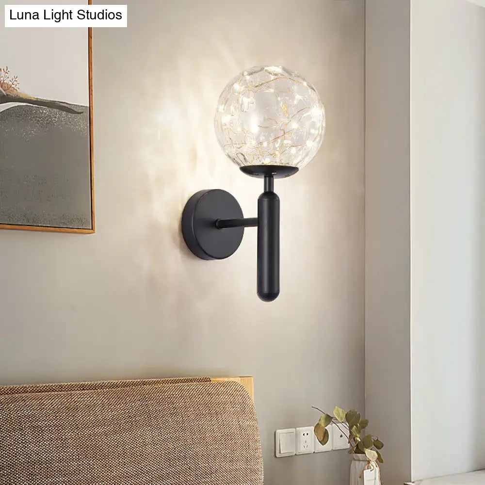 Black Glass Wall Sconce