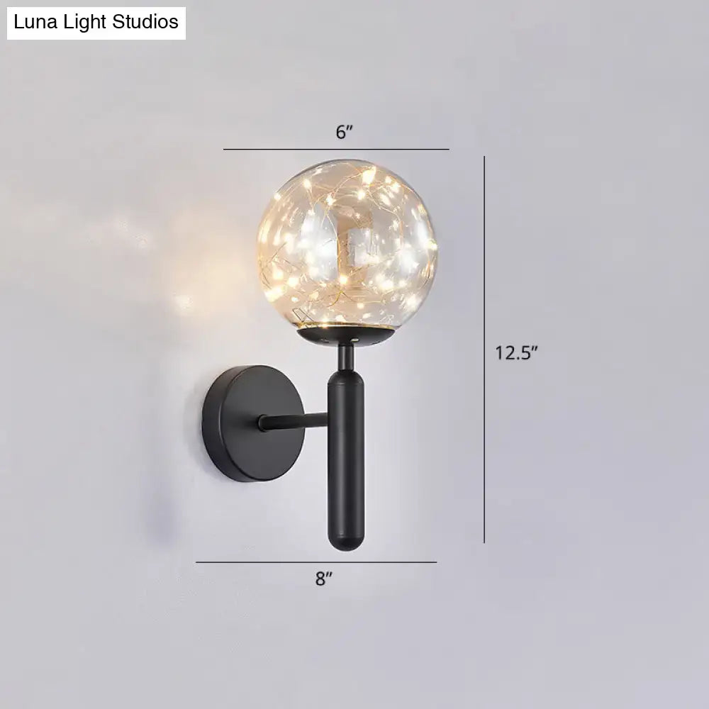 Black Glass Wall Sconce
