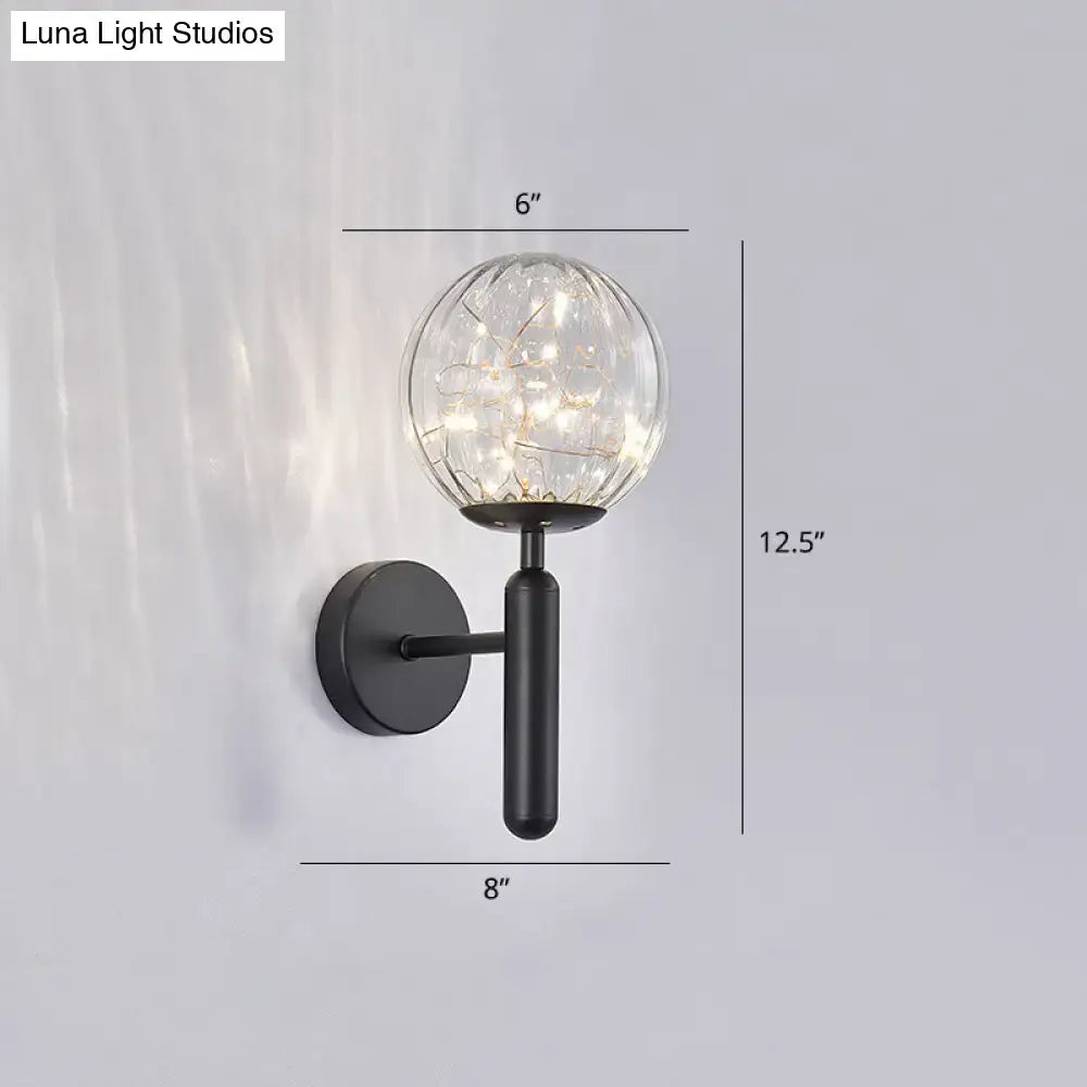 Black Glass Wall Sconce