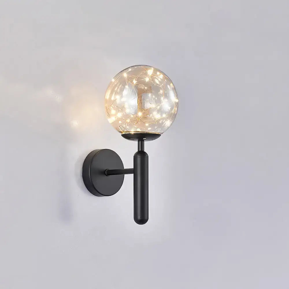 Black Glass Wall Sconce
