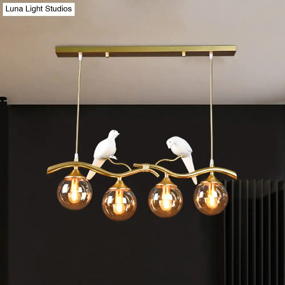 Black Gold Bird Pendant Light