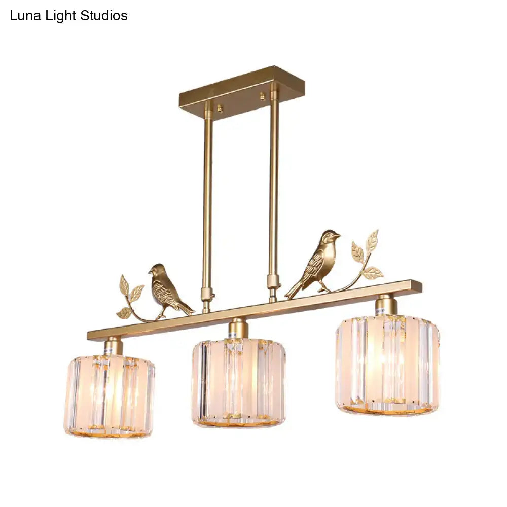 Black Gold Crystal Prism Pendant Light