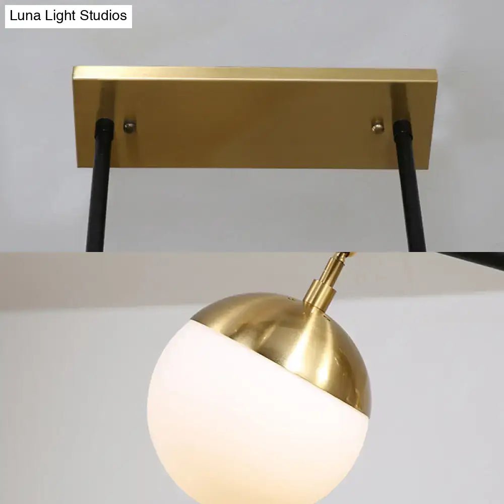 Black Gold Opal Glass Pendant Light