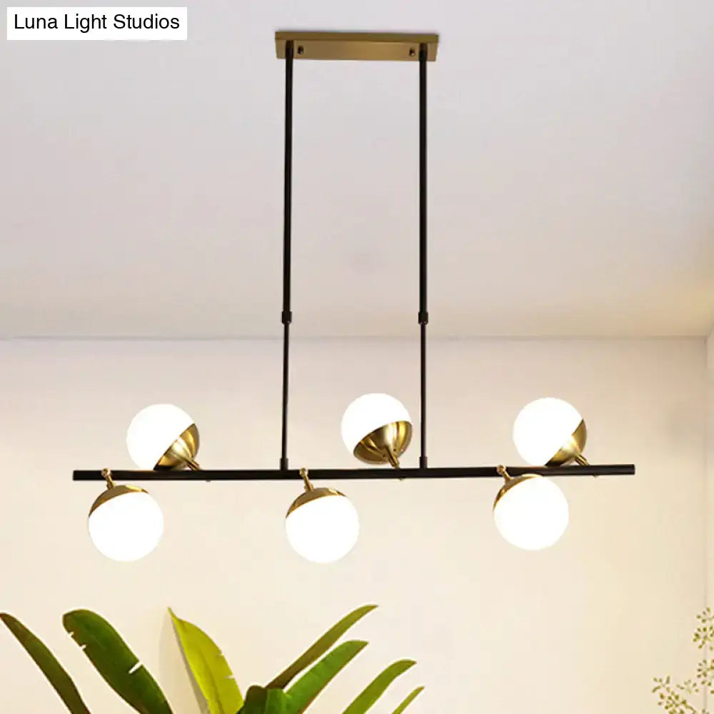 Black Gold Opal Glass Pendant Light