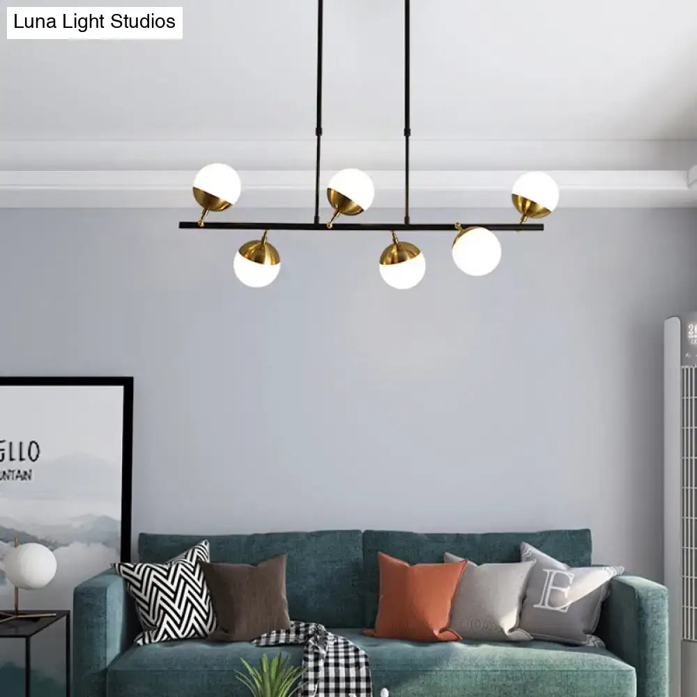 Black Gold Opal Glass Pendant Light