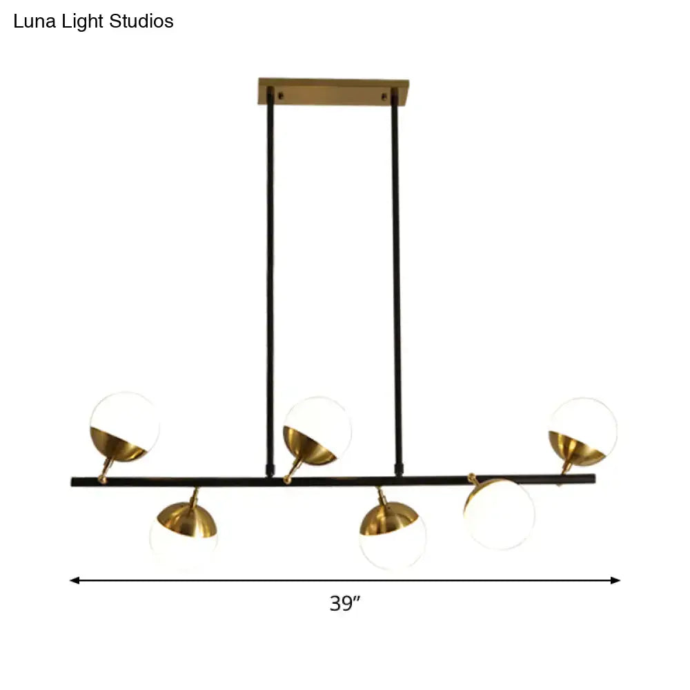 Black Gold Opal Glass Pendant Light