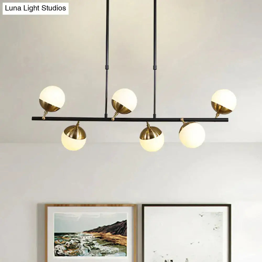 Black Gold Opal Glass Pendant Light