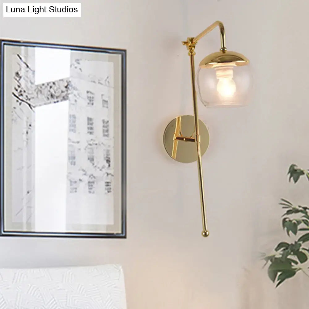 Black Glass Swing Arm Sconce